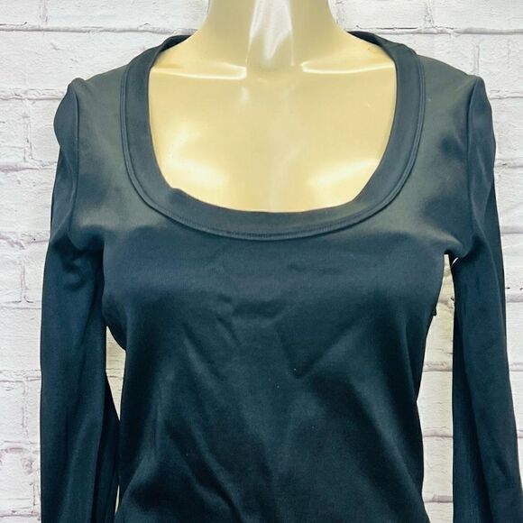 Rag & Bone Womens Black Scoop Neck Long Sleeve Flare Hem Sheath Dress Size 8 - Picture 2 of 8